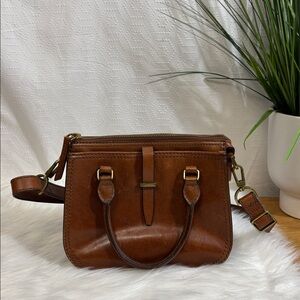 Fossil Brown Leather Small Ryder Crossbody Purse